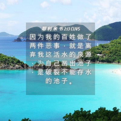 Picture 04 - 耶 利 米 书 2:13 CUVS - 因 为 我 的 百 姓 做 了 两 件 恶 事 - Bible Verse Picture