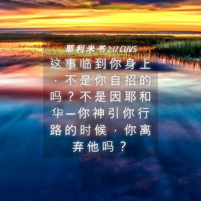 Picture 04 - 耶 利 米 书 2:17 CUVS - 这 事 临 到 你 身 上 ， 不 是 你 自 - Bible Verse Picture
