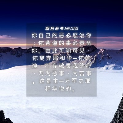 Picture 04 - 耶 利 米 书 2:19 CUVS - 你 自 己 的 恶 必 惩 治 你 ； 你 背 - Bible Verse Picture