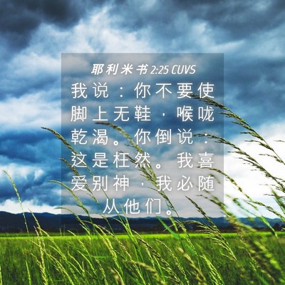 Picture 04 - 耶 利 米 书 2:25 CUVS - 我 说 ： 你 不 要 使 脚 上 无 鞋 ， - Bible Verse Picture