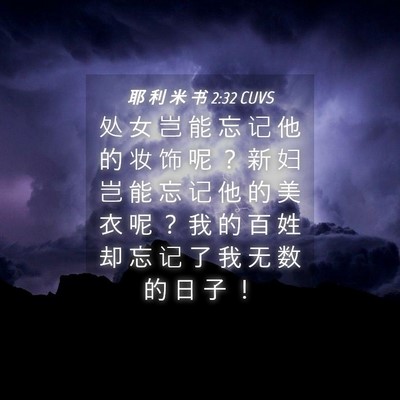 Picture 04 - 耶 利 米 书 2:32 CUVS - 处 女 岂 能 忘 记 他 的 妆 饰 呢 ？ - Bible Verse Picture