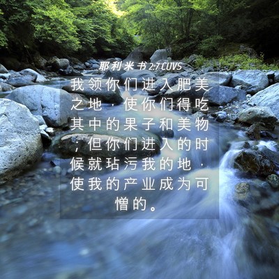 Picture 04 - 耶 利 米 书 2:7 CUVS - 我 领 你 们 进 入 肥 美 之 地 ， 使 - Bible Verse Picture