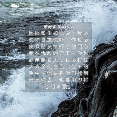 Picture 04 - 耶 利 米 书 20:4 CUVS - 因 耶 和 华 如 此 说 ： 我 必 使 你 - Bible Verse Picture