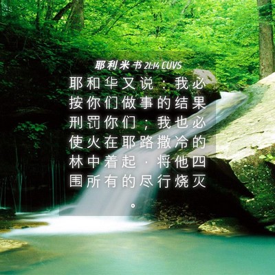 Picture 04 - 耶 利 米 书 21:14 CUVS - 耶 和 华 又 说 ： 我 必 按 你 们 做 - Bible Verse Picture