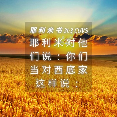 Picture 04 - 耶 利 米 书 21:3 CUVS - 耶 利 米 对 他 们 说 ： 你 们 当 对 - Bible Verse Picture