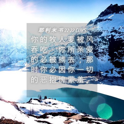 Picture 04 - 耶 利 米 书 22:22 CUVS - 你 的 牧 人 要 被 风 吞 吃 ， 你 所 - Bible Verse Picture