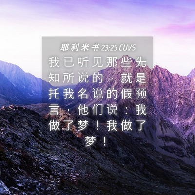Picture 04 - 耶 利 米 书 23:25 CUVS - 我 已 听 见 那 些 先 知 所 说 的 ， - Bible Verse Picture
