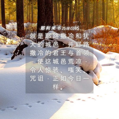 Picture 04 - 耶 利 米 书 25:18 CUVS - 就 是 耶 路 撒 冷 和 犹 大 的 城 邑 - Bible Verse Picture