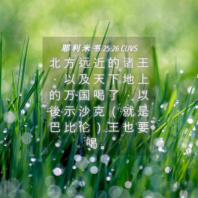 Picture 04 - 耶 利 米 书 25:26 CUVS - 北 方 远 近 的 诸 王 ， 以 及 天 下 - Bible Verse Picture