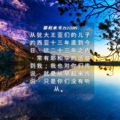 Picture 04 - 耶 利 米 书 25:3 CUVS - 从 犹 大 王 亚 们 的 儿 子 约 西 亚 - Bible Verse Picture