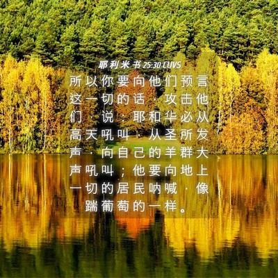 Picture 04 - 耶 利 米 书 25:30 CUVS - 所 以 你 要 向 他 们 预 言 这 一 切 - Bible Verse Picture
