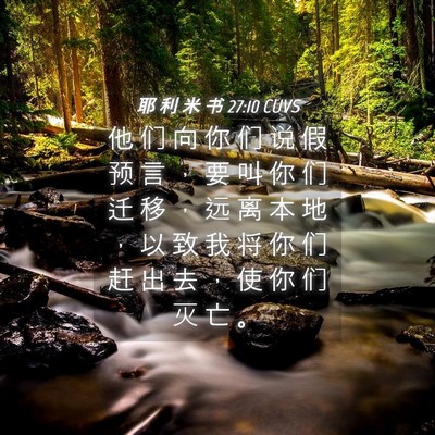 Picture 04 - 耶 利 米 书 27:10 CUVS - 他 们 向 你 们 说 假 预 言 ， 要 叫 - Bible Verse Picture