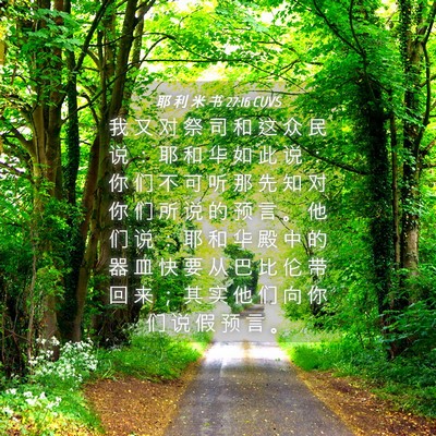 Picture 04 - 耶 利 米 书 27:16 CUVS - 我 又 对 祭 司 和 这 众 民 说 ： 耶 - Bible Verse Picture