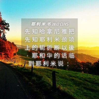 Picture 04 - 耶 利 米 书 28:12 CUVS - 先 知 哈 拿 尼 雅 把 先 知 耶 利 米 - Bible Verse Picture