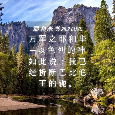 Picture 04 - 耶 利 米 书 28:2 CUVS - 万 军 之 耶 和 华 ─ 以 色 列 的 神 - Bible Verse Picture