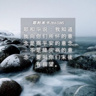 Picture 04 - 耶 利 米 书 29:11 CUVS - 耶 和 华 说 ： 我 知 道 我 向 你 们 - Bible Verse Picture