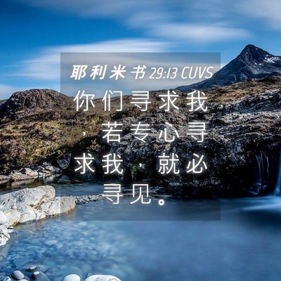 Picture 04 - 耶 利 米 书 29:13 CUVS - 你 们 寻 求 我 ， 若 专 心 寻 求 我 - Bible Verse Picture