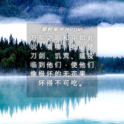 Picture 04 - 耶 利 米 书 29:17 CUVS - 万 军 之 耶 和 华 如 此 说 ： 看 哪 - Bible Verse Picture