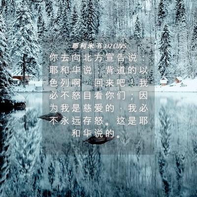 Picture 04 - 耶 利 米 书 3:12 CUVS - 你 去 向 北 方 宣 告 说 ： 耶 和 华 - Bible Verse Picture