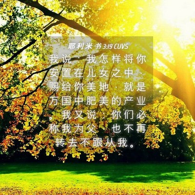 Picture 04 - 耶 利 米 书 3:19 CUVS - 我 说 ： 我 怎 样 将 你 安 置 在 儿 - Bible Verse Picture