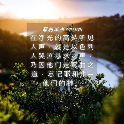 Picture 04 - 耶 利 米 书 3:21 CUVS - 在 净 光 的 高 处 听 见 人 声 ， 就 - Bible Verse Picture