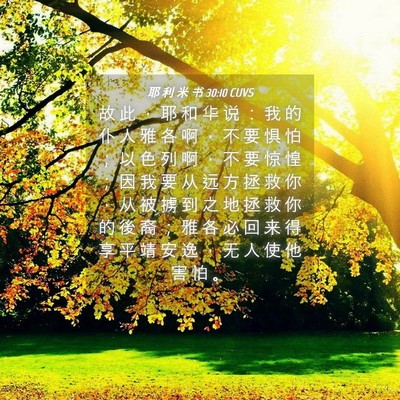 Picture 04 - 耶 利 米 书 30:10 CUVS - 故 此 ， 耶 和 华 说 ： 我 的 仆 人 - Bible Verse Picture