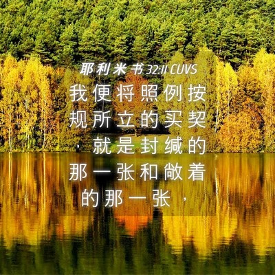Picture 04 - 耶 利 米 书 32:11 CUVS - 我 便 将 照 例 按 规 所 立 的 买 契 - Bible Verse Picture