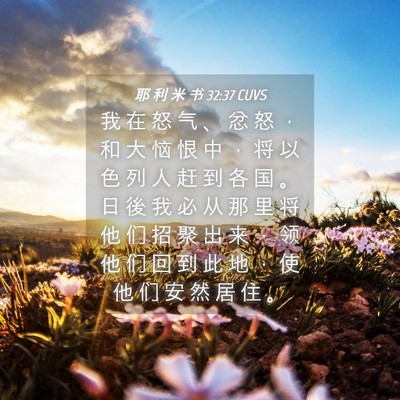 Picture 04 - 耶 利 米 书 32:37 CUVS - 我 在 怒 气 、 忿 怒 ， 和 大 恼 恨 - Bible Verse Picture