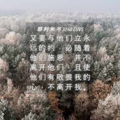 Picture 04 - 耶 利 米 书 32:40 CUVS - 又 要 与 他 们 立 永 远 的 约 ， 必 - Bible Verse Picture