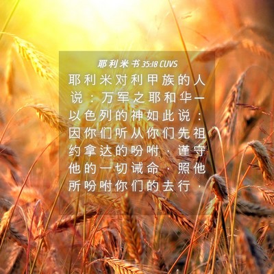 Picture 04 - 耶 利 米 书 35:18 CUVS - 耶 利 米 对 利 甲 族 的 人 说 ： 万 - Bible Verse Picture