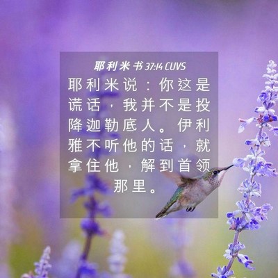Picture 04 - 耶 利 米 书 37:14 CUVS - 耶 利 米 说 ： 你 这 是 谎 话 ， 我 - Bible Verse Picture