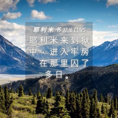 Picture 04 - 耶 利 米 书 37:16 CUVS - 耶 利 米 来 到 狱 中 ， 进 入 牢 房 - Bible Verse Picture