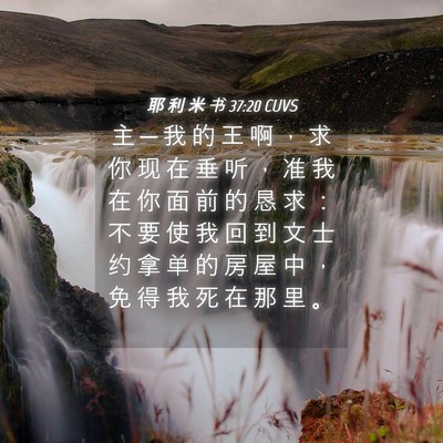Picture 04 - 耶 利 米 书 37:20 CUVS - 主 ─ 我 的 王 啊 ， 求 你 现 在 垂 - Bible Verse Picture