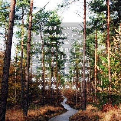 Picture 04 - 耶 利 米 书 38:17 CUVS - 耶 利 米 对 西 底 家 说 ： 耶 和 华 - Bible Verse Picture