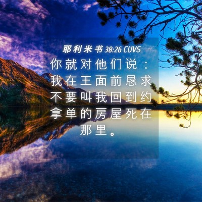 Picture 04 - 耶 利 米 书 38:26 CUVS - 你 就 对 他 们 说 ： 我 在 王 面 前 - Bible Verse Picture