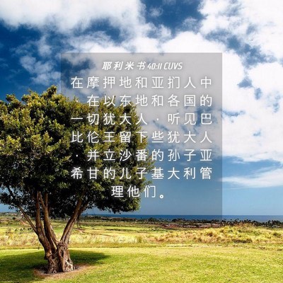 Picture 04 - 耶 利 米 书 40:11 CUVS - 在 摩 押 地 和 亚 扪 人 中 ， 在 以 - Bible Verse Picture