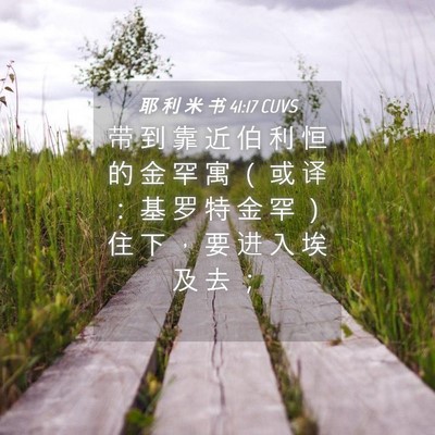 Picture 04 - 耶 利 米 书 41:17 CUVS - 带 到 靠 近 伯 利 恒 的 金 罕 寓 （ - Bible Verse Picture