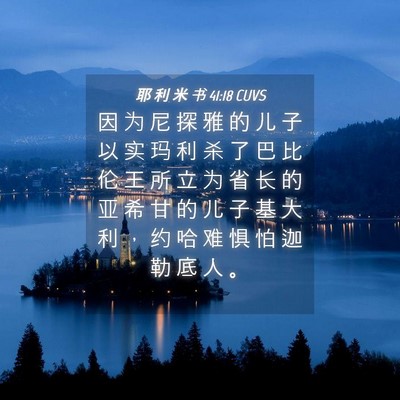 Picture 04 - 耶 利 米 书 41:18 CUVS - 因 为 尼 探 雅 的 儿 子 以 实 玛 利 - Bible Verse Picture