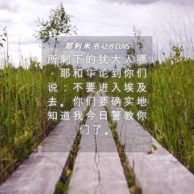 Picture 04 - 耶 利 米 书 42:19 CUVS - 所 剩 下 的 犹 大 人 哪 ， 耶 和 华 - Bible Verse Picture