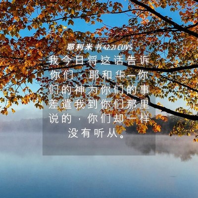 Picture 04 - 耶 利 米 书 42:21 CUVS - 我 今 日 将 这 话 告 诉 你 们 ， 耶 - Bible Verse Picture