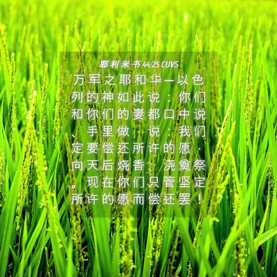 Picture 04 - 耶 利 米 书 44:25 CUVS - 万 军 之 耶 和 华 ─ 以 色 列 的 神 - Bible Verse Picture