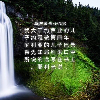 Picture 04 - 耶 利 米 书 45:1 CUVS - 犹 大 王 约 西 亚 的 儿 子 约 雅 敬 - Bible Verse Picture