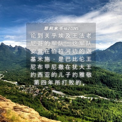 Picture 04 - 耶 利 米 书 46:2 CUVS - 论 到 关 乎 埃 及 王 法 老 尼 哥 的 - Bible Verse Picture