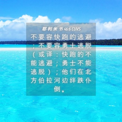 Picture 04 - 耶 利 米 书 46:6 CUVS - 不 要 容 快 跑 的 逃 避 ； 不 要 容 - Bible Verse Picture
