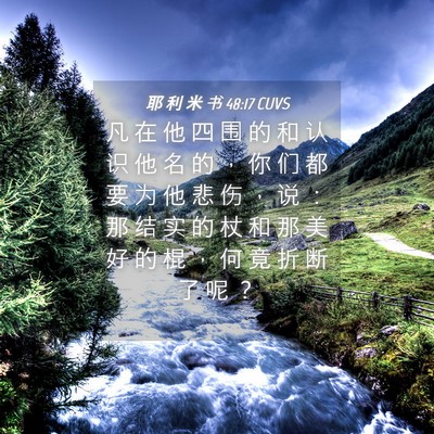 Picture 04 - 耶 利 米 书 48:17 CUVS - 凡 在 他 四 围 的 和 认 识 他 名 的 - Bible Verse Picture