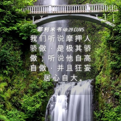 Picture 04 - 耶 利 米 书 48:29 CUVS - 我 们 听 说 摩 押 人 骄 傲 ， 是 极 - Bible Verse Picture