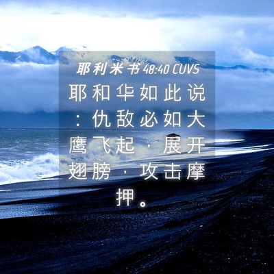 Picture 04 - 耶 利 米 书 48:40 CUVS - 耶 和 华 如 此 说 ： 仇 敌 必 如 大 - Bible Verse Picture