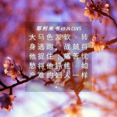 Picture 04 - 耶 利 米 书 49:24 CUVS - 大 马 色 发 软 ， 转 身 逃 跑 。 战 - Bible Verse Picture