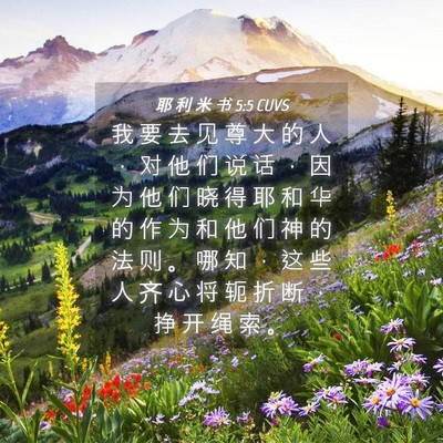 Picture 04 - 耶 利 米 书 5:5 CUVS - 我 要 去 见 尊 大 的 人 ， 对 他 们 - Bible Verse Picture