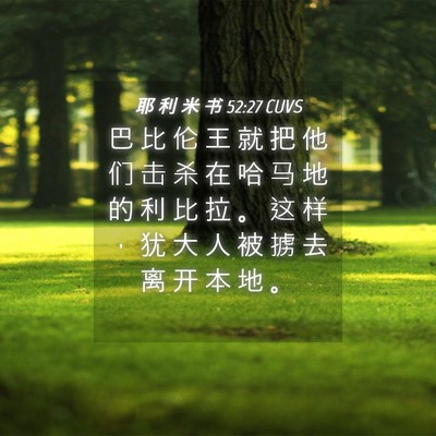 Picture 04 - 耶 利 米 书 52:27 CUVS - 巴 比 伦 王 就 把 他 们 击 杀 在 哈 - Bible Verse Picture